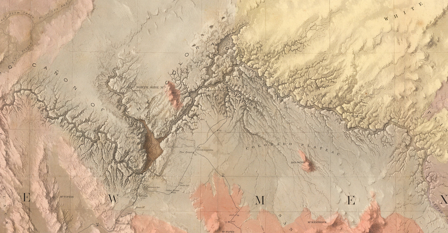 1858 Map No. 1. Rio Colorado of the West, explored by 1st Lieut. Joseph C. Ives