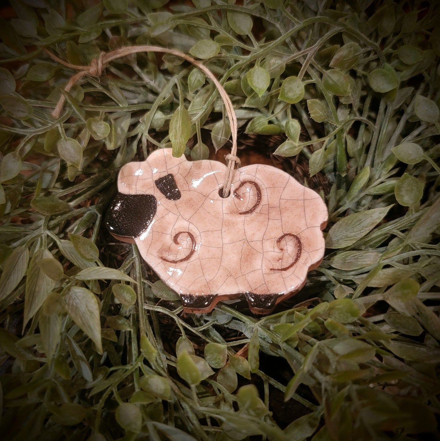 #1022SHP Redware Sheep Ornament