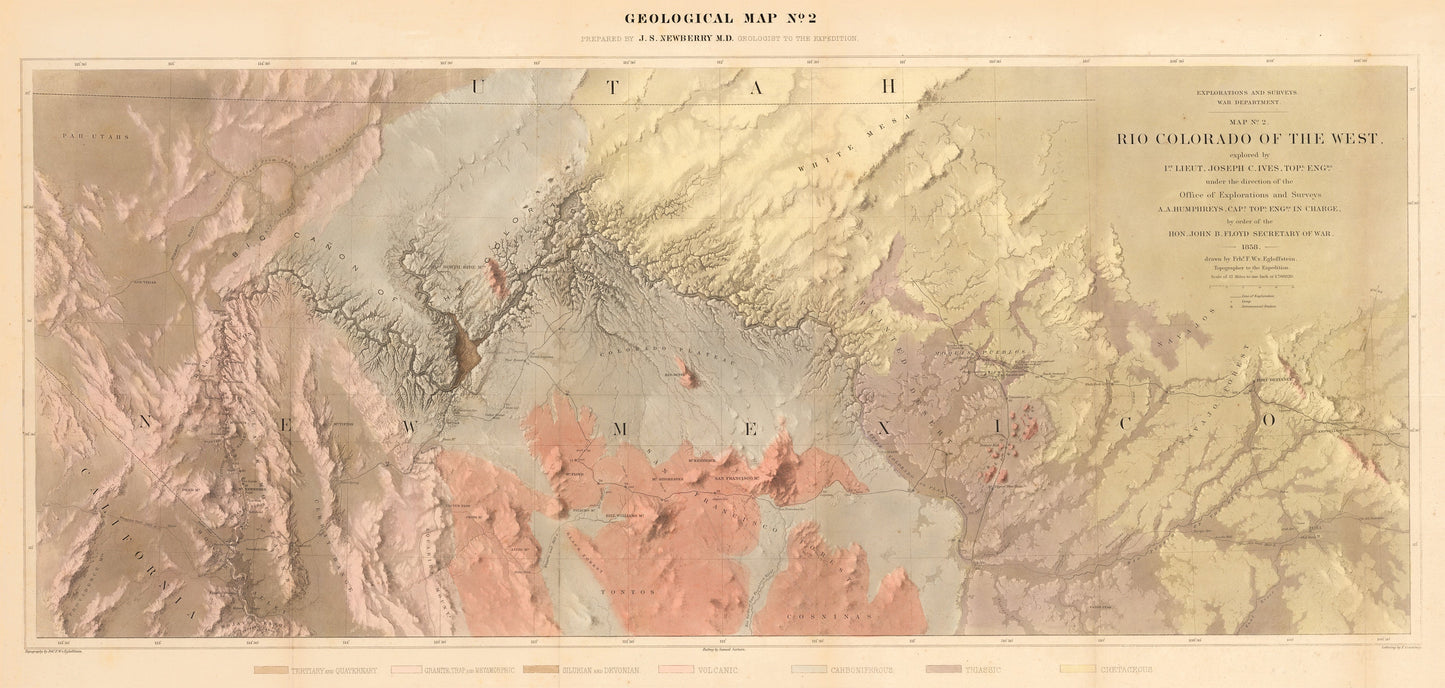 1858 Map No. 1. Rio Colorado of the West, explored by 1st Lieut. Joseph C. Ives