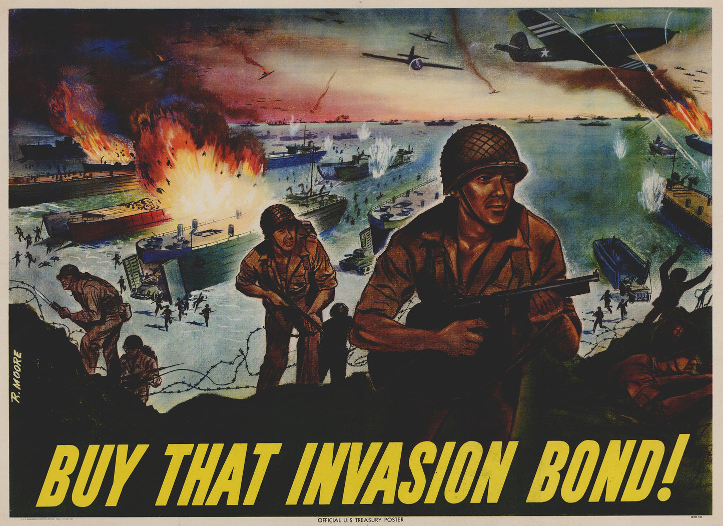 1944 Buy That Invasion Bond! (Men charging hill)